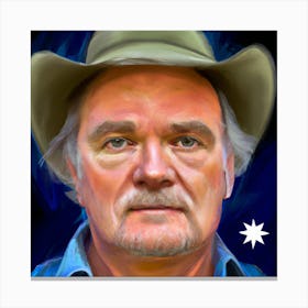 Portrait Of A Man In A Cowboy Hat Canvas Print