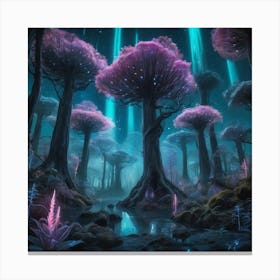 Psychedelic Forest Paintings Art Print Canvas Print