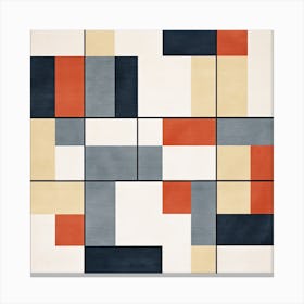 Quantum Quilt: Mid Century Geometric Tapestry Canvas Print