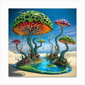 Mushroom Island Canvas Print