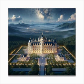 Castle At Night 4 Canvas Print