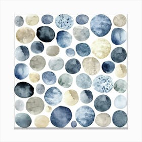 Blue Watercolor Circles 7 Canvas Print