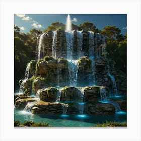 Waterfall In The Forest 75 Canvas Print