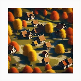 Village In Autumn Mountains (29) Canvas Print