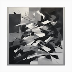 Abstract Black And White Painting 4 Canvas Print