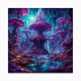 Forest Of Mushrooms Canvas Print