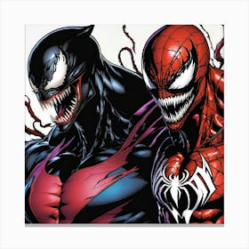 Venom/carnage And Spiderman Canvas Print