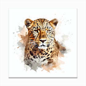 Leopard With Ink Splash Effect Canvas Print