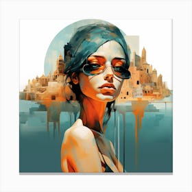 Girl With Sunglasses Canvas Print