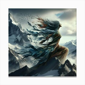 Woman In The Mountains 2 Canvas Print