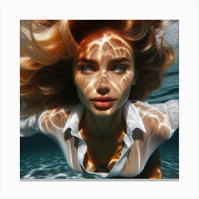 Underwater Portrait Of A Young Woman Canvas Print