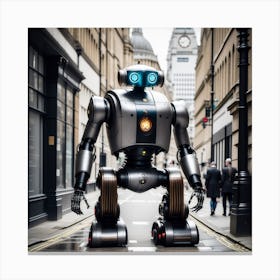 Robot On The Street 37 Canvas Print