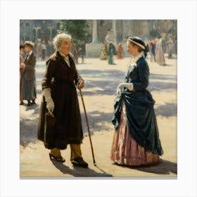 Two Women In The Park Canvas Print