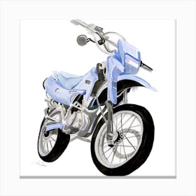 Blue Motorcycle Square Canvas Print