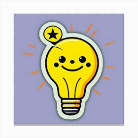 Smiley Light Bulb Canvas Print