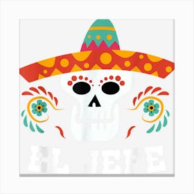 El Jefe Men Mexican Skull Day Of The Dead Canvas Print