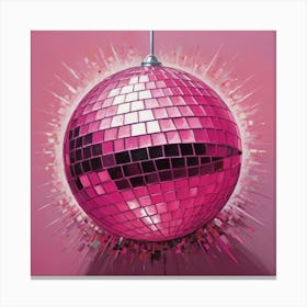 Default Disco Ball Pink Oil Paint Art 1 Canvas Print