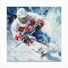 Skier In The Snow Art 1 Canvas Print