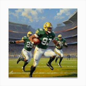 Strength and Speed Football Player in Armor Canvas Print