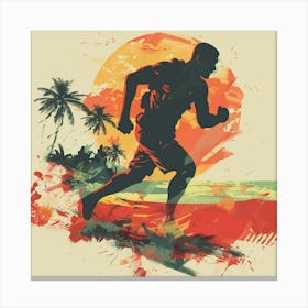 Runner At Sunset Canvas Print