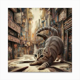 Cat In The City Canvas Print