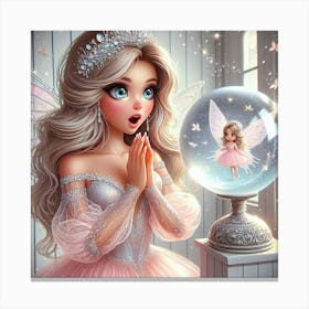 Fairy Princess & the Snow Globe 6 Canvas Print