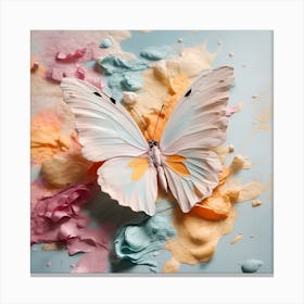 Butterfly On A Blue Background Canvas Print