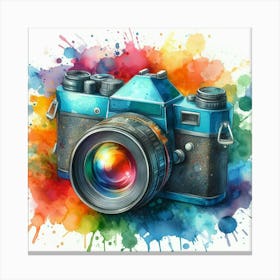 Watercolor Camera Canvas Print