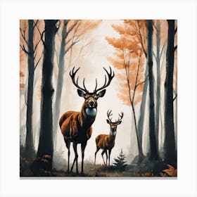 Deer In The Woods 13 Canvas Print