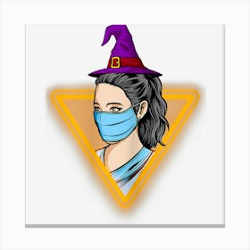 Womens Operating Room Nurse Wear Witch Hat Pumpkin Small Halloween Canvas Print