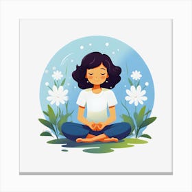 Inner Tranquility Female Meditation Illustration Canvas Print