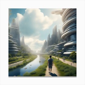 Futuristic Cityscape 229 Canvas Print