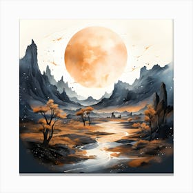 Landscape Watercolor Painting 1 Canvas Print