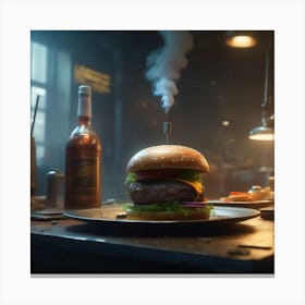 Burger Advertisement Canvas Print