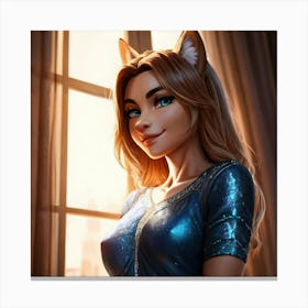 Cat Girl Canvas Print