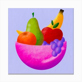 Fruit Bowl Square Canvas Print