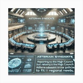 A Detailed Futuristic Scene Showing An Asterian Sy 2 Canvas Print