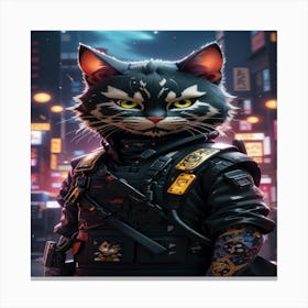 Cat In The City Canvas Print