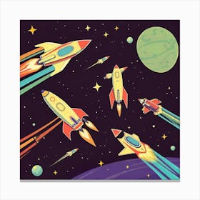 Retro Futuristic Elements,Retro Futuristic Background,Retro Futuristic Templates (36) Canvas Print