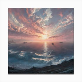 Sunset Over The Ocean Canvas Print