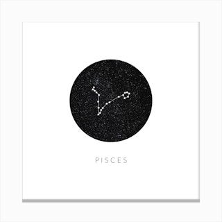 Pisces Constellation Square Canvas Print