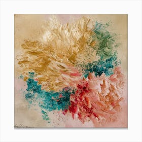 Color Symphony Abstract Textures In Beige, Gold, And Pink (2) Canvas Print