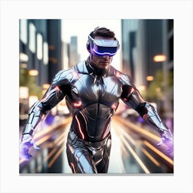 Futuristic Man In Futuristic Suit 40 Canvas Print