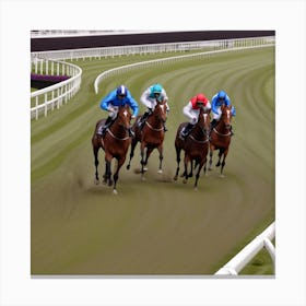 Horse Racing At London Canvas Print
