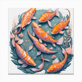 Koi Fish Watercolor Painting (8) Canvas Print