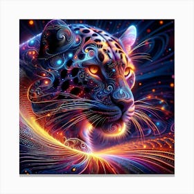 Stellar Prowess: The Nebula Leopard Canvas Print