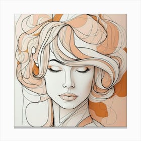 Line art Of A Woman 4 Canvas Print