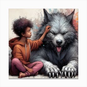 Wolf And Child Canvas Print