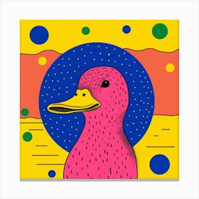 Pink Dotty Duck Canvas Print