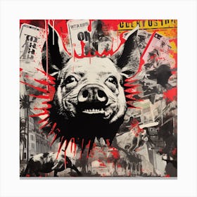 Pig graffiti Canvas Print